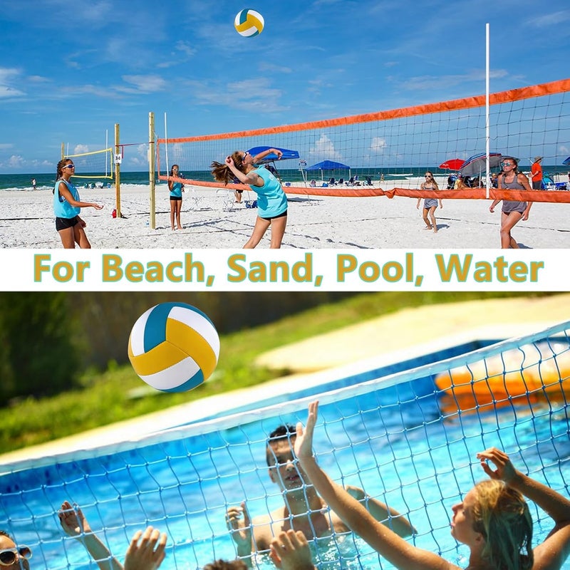 HYPGARD 6 Pack Volleyballs Official Size 5, Waterproof Soft Bulk Recreational Volley Balls with Pump and Net Bag for Indoor Outdoor Beach Sand Water Pool Game Training Match for Teenager Beginner - Image 5